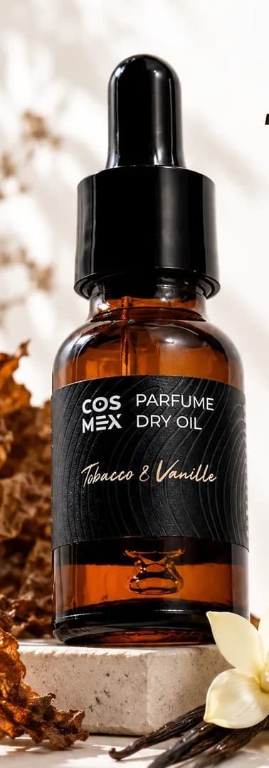 Cosmex Parfume Dry Oil Tobacco&Vanille сухое масло для кутикулы парфюмированное Табак & Ваниль 15 ml